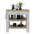 thumbnail image 3 of Boahaus Reims Kitchen Island, Assembled Product Height 37 in, White / Light Oak, 3 of 6
