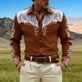 thumbnail image 2 of Camisetas de Navidad de Manga Larga de los Hombres Imprimir de Moda Casual Manga Larga Turndown Collar Blusa para Primavera Invierno Al Aire Libre Diario, 2 of 4