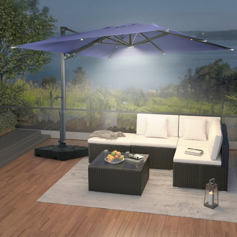 13 patio umbrella Polaris LX 13' Square Aluminum Commercial Cantilever Patio Umbrella