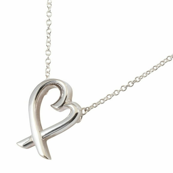 Pre-Owned Tiffany & Co. Paloma Picasso Loving Heart Pendant 60022337 Silver Women's...