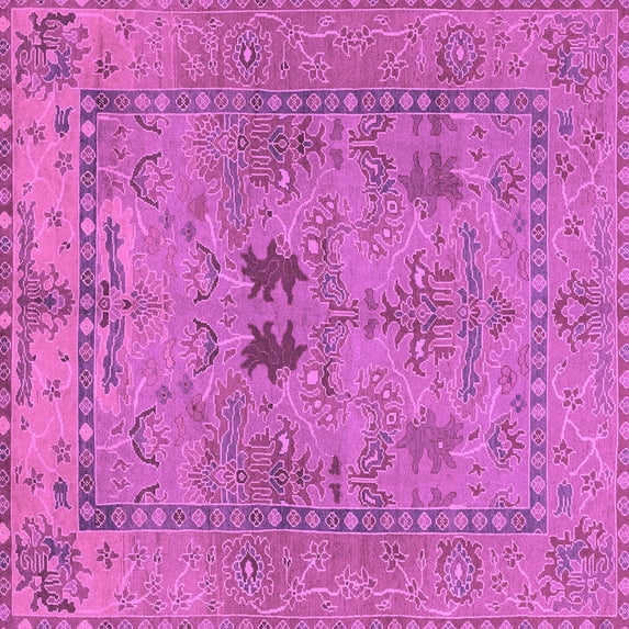 Ahgly Company Indoor Square Abstract Purple Modern Area Rugs, 6' Square