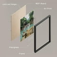 thumbnail image 4 of PixonSign Framed Canvas Print Wall Art Set - Summer Forest River Rapid Landscape Posters - Set of 3 Wilderness Nature Pop Art Prints Pastel Wall Décor for Living Room - 12"x16" Black, 4 of 5