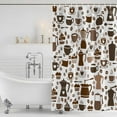 thumbnail image 2 of Coffee Beans Shower Curtain Set - Long 72" x 84" Washable Bathtub Curtain with 12 Hooks, Funny Cartoon Brown Cake Hot Chocolate Cup Waterproof Fabric Stall Shower Curtains for Bathroom/Bathtub Décor, 2 of 6