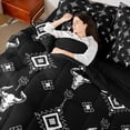 thumbnail image 4 of Feelyou Bohemian Aztec Teen Bedding Comforter Set 7pcs, Rustic Sheep Skeleton King Bedding Sets, Vintage Western Fashion Reversible Bed Sheets, Microfiber Bedroom Decor, 4 of 7