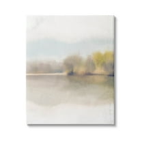 Stupell Industries Misty Distant Lake Landscape Design Graphic Art Gallery Wrapped Canvas Print Wall Art, Design by Kim Allen