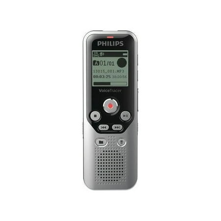 Philips - VoiceTracer Digital Voice Recorder 8GB DVT1250 - Dark Silver & Black