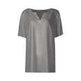 thumbnail image 5 of Sweet Home Farm V Neck T Shirts for Women Summer Tops Vacation Trendy Boho Short Sleeve Casual Loose Comfy Tunic Clothes Short Sleeve Shirts for Women Grey, 5 of 5