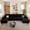 Black, variant on ODUWA 107" L-Shaped Modular Sectional Sofa with Ottoman,No Assembly Required,Deep Seat Corduroy Cloud Couch for Living Room & Bedroom,Green
