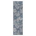 thumbnail image 2 of World Rug Gallery Modern Floral Flowers Textured Flat Weave Indoor/Outdoor Area Rug - BLUE 2'x7', 2 of 9