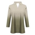 thumbnail image 4 of Blouses pour Femmes, T-shirt Assorti Col en V Col Rabattu Manches 3/4, 4 of 5