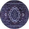 thumbnail image 1 of Ahgly Company Indoor Round Medallion Blue Traditional Area Rugs, 7' Round, 1 of 4