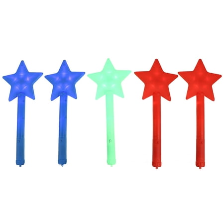 

FRCOLOR 5PCS LED Star Glow Stick Plastic Colorful Light Stick Party Favor for Concert Cheering (Random Color)