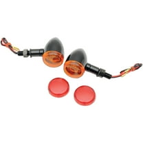 Drag Specialties Mini Deuce Stud Black Marker Lights w/Red Lens (2040-1041)