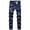 Blue, variant on Aoochasliy Mens Jeans Men's High-end Multi-pocket Zipper Decoration Trendy Slim Jeans