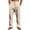 Khaki-W9, variant on Mens Linen Casual Dress Pants Elastic Waist Drawstring Wide Leg Pants with Pockets Cotton Linen Cotton Trousers Loose Fit Summer Beach Lightweight Harem Baggy Trousers,Black 2XL