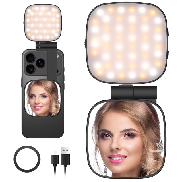 Lámpara magnética para selfies IMYSTICALINTEL para iPhone MagSafe, color negro