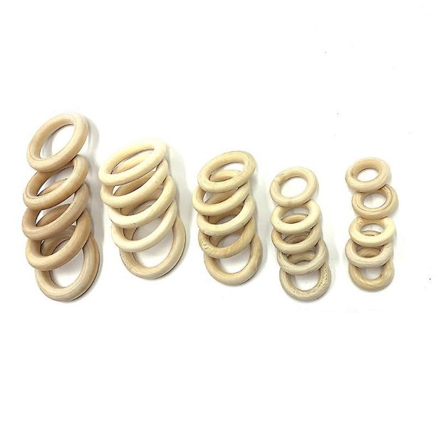 15mm Juego de anillos de madera Natural Hemu para adornos navideños, conectores, fabricación de joyas