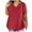 Red, variant on Lenpel Women's Plus Size T Shirts V Neck Short Sleeve Solid Color Casual Tee Tops Loose Tunic Blouses