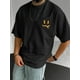 thumbnail image 1 of Camiseta de verano y primavera con estampado de cara sonriente para hombre, informal, de manga corta, estilo moderno, deportiva y novedosa para el tiempo libre., 1 of 6