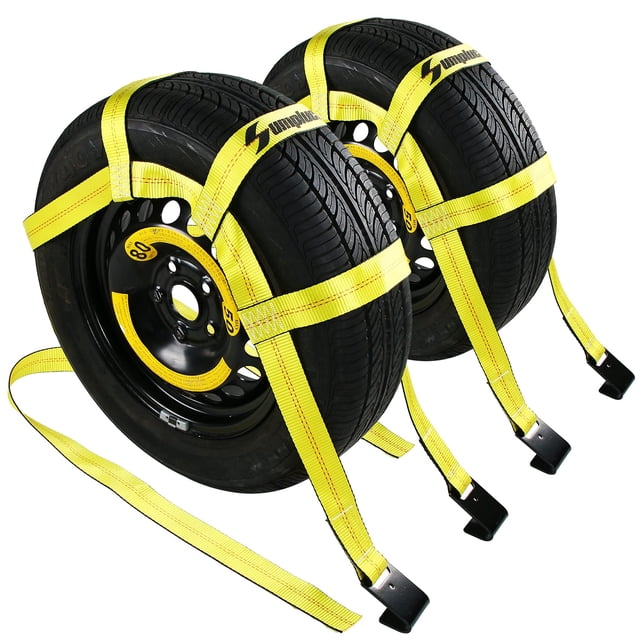 Paquete de 2 correas Tow Dolly Basket para ruedas de coche de 14 a 19 pulgadas