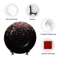 thumbnail image 4 of Easygdp Rose Gold Glitter1 Bone China Decorative Plate Ceramic Dinner Plates Art Crafts with Display Stand-10in, 4 of 6