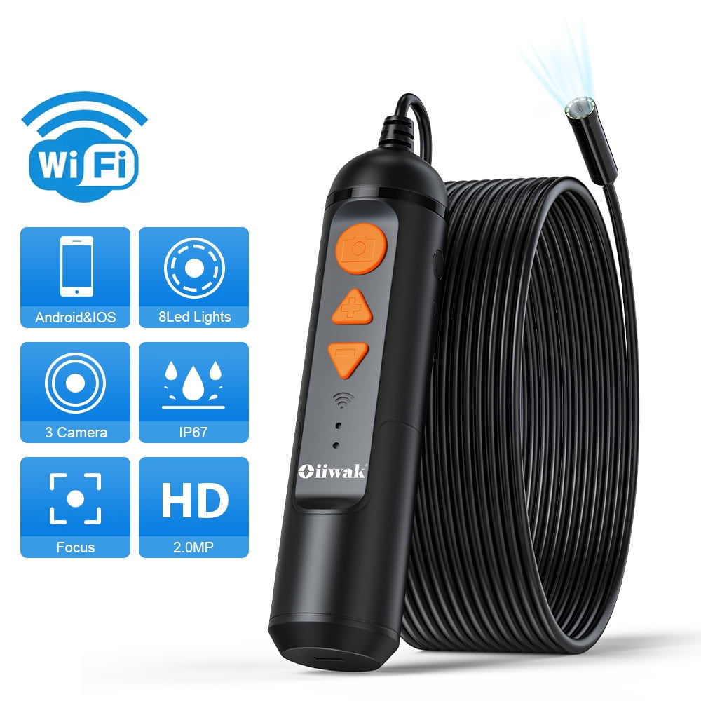 iPhone Android WiFi Waterproof Endoscope Inspection Camera HD with Snapshot 