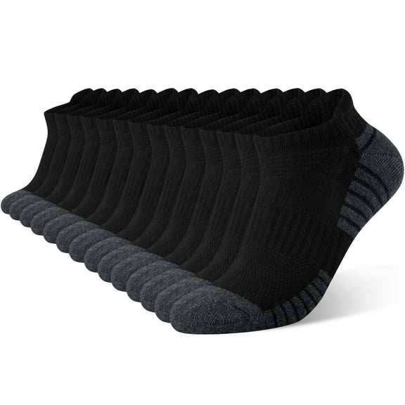 Smilooen Athletic Ankle Mens Socks Cushioned Low Cut Socks for Men Gray Ankle Socks Value Pack 14 Pairs
