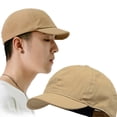 thumbnail image 3 of YAOBAMM Peaked Cap Men Baseball Hat Solid Color Brim Included Breathable Non slip Vintage Sunscreen Adjustable Peaked Hat, 3 of 7