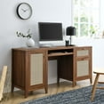 thumbnail image 2 of Computer Work Desk, Walnut, Wood, Home Office Business, Modern Contemporary HB34440, 2 of 9