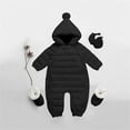 thumbnail image 2 of AINIYS Kids Padded Snowsuit Set with Hooded Neckline, Zip Closure, Warm Design with Booties & Mitts Children's Clothing for Winter & Outdoor Wear Black 0 Months, 2 of 7