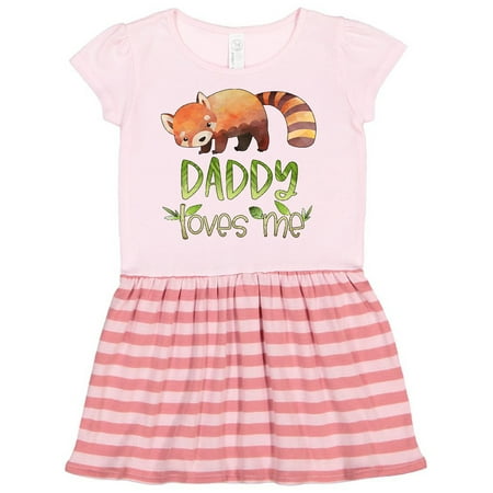 

Inktastic Daddy Loves Me Cute Red Panda Gift Toddler Girl Dress