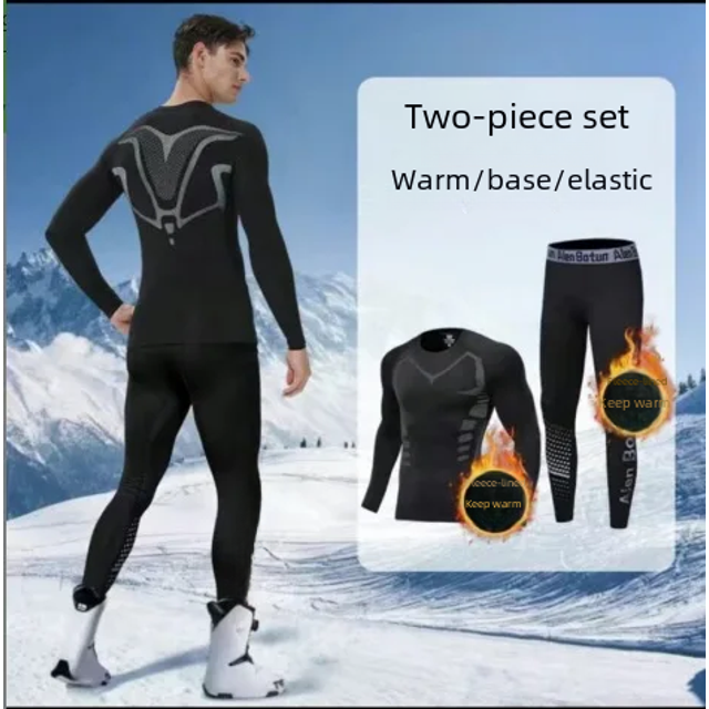 Traje de latón cálido para hombre, forro polar de invierno, capa base gruesa para correr, protección contra el frío, pantalones ajustados deportivos para otoño