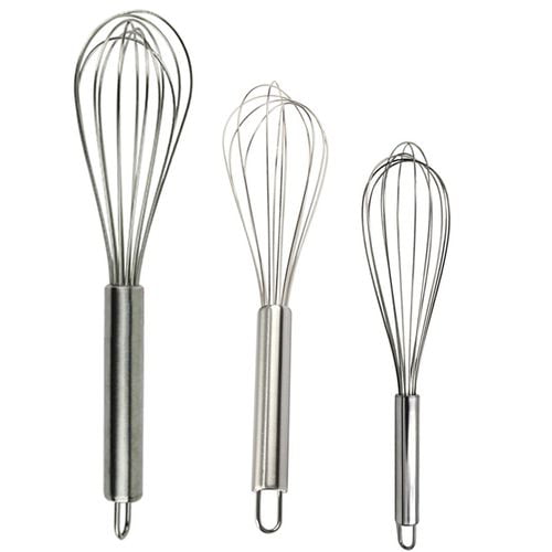 3Pcs Stainless Steel Whisk Set 6 Wire Whisks 8/10/12 Inch Kitchen Balloon  Whisks with Stainless Grip Manual Egg Beater Blender - AliExpress