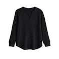 thumbnail image 4 of SUNBS Womens Tops Long Sleeve V Neck Shirts Fall Sweater Casual Blouses Fashion Outfits, 4 of 10