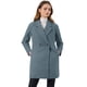 thumbnail image 1 of Abrigos de invierno raglán cruzados con solapa con muesca para mujer Azul polvoriento M, 1 of 6