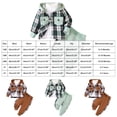 thumbnail image 4 of Duqingm Toddler Baby Boy Clothes Contrast Color Boy Fall Winter Outfit Long Sleeve Letter Plaid Hoodie Sweatshirt Plaid Jogger Pants Plaid Hoodie Set (Brown,2-3 Years), 4 of 7
