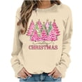 thumbnail image 2 of Wancir Womens' Christmas Sweatshirt Merry and Bright Shirts Plaid Christmas Trees Graphic Pullover Long Sleeve Tops, 2 of 7