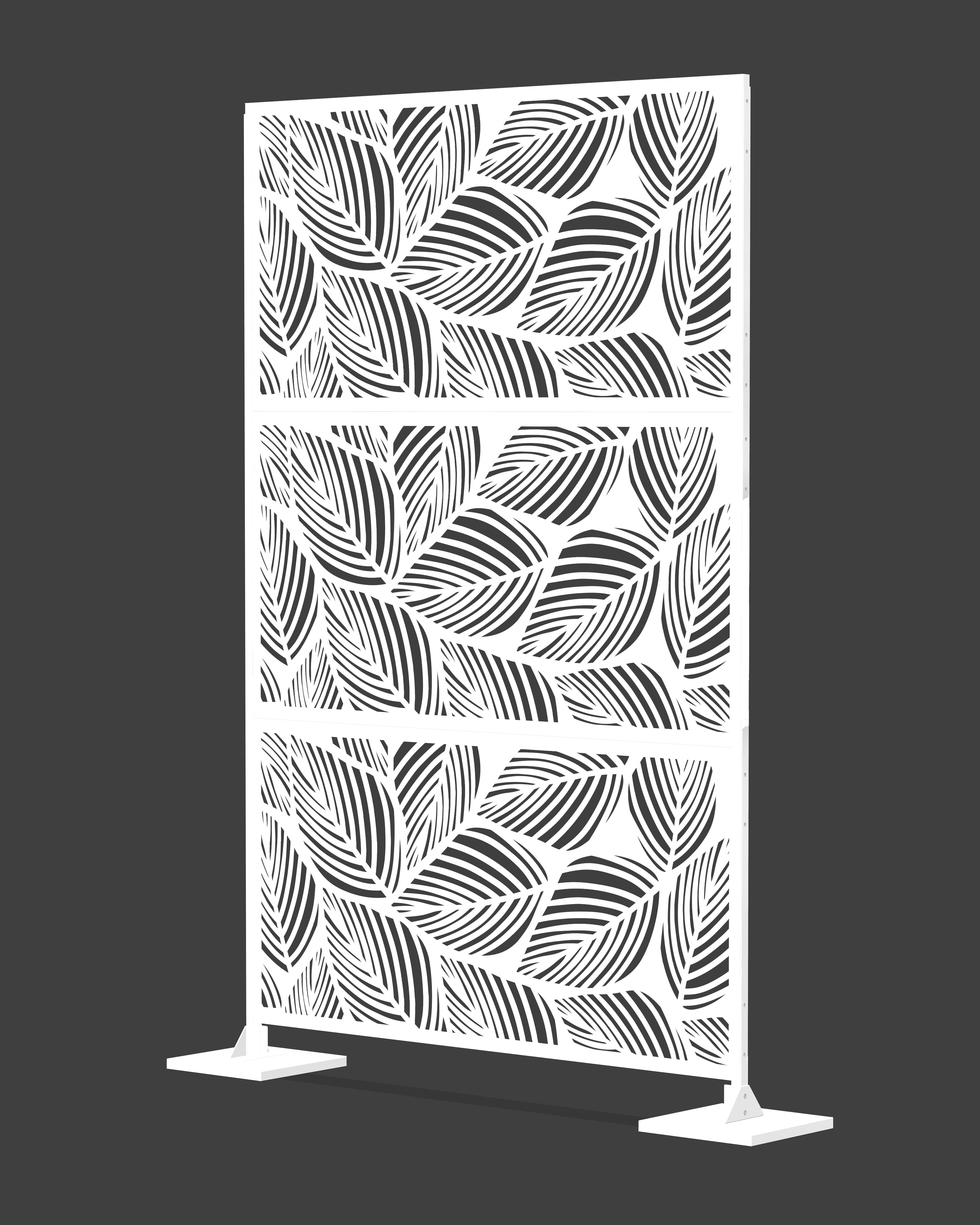 Laser Cut Metal Privacy Panel, Room divider, Privacy Screen, Metal Fencing, White color combo set(4'x6')