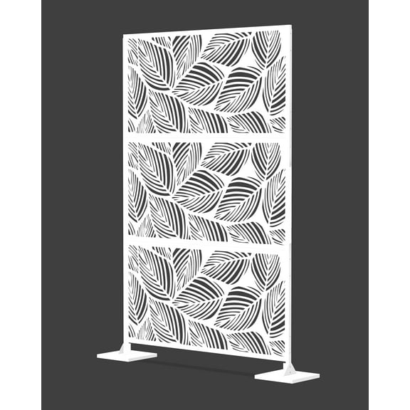 Laser Cut Metal Privacy Panel, Room divider, Privacy Screen, Metal Fencing, White color combo set(4'x6')