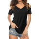 thumbnail image 3 of Guardurnaity Blusa holgada de manga corta con hombros descubiertos para niña Prendas para la parte del cuerpo negro S, 3 of 6