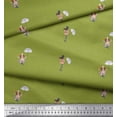 thumbnail image 2 of Soimoi Green Poly Georgette Fabric Women & Umbrella Fashion Print Fabric by the Yard 42 Inch Wide, 2 of 3