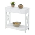 thumbnail image 2 of Oxford One-Drawer Entryway Hall Table with Shelf in White Wood Finish, 2 of 12