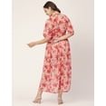 thumbnail image 2 of Moomaya Printed Long Dress For Women, V-Neck Short Sleeve Sheer Coverup Maxi Dresses, 2 of 8