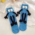 thumbnail image 4 of NIBOLOG 1 Pair Holding Hands Socks with 3D Doll Super Soft Sweat Absorption Breathable Funny Couple Magnetic Mid-tube Socks, 4 of 8