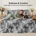 thumbnail image 6 of Flymme Twin Sheet Set ,3 Piece Grey Butterfly Bed Sheets for Twin Size Bed,Soft and Breathable,Black & White Floral Printed Bedding with Deep Pocket, 6 of 8