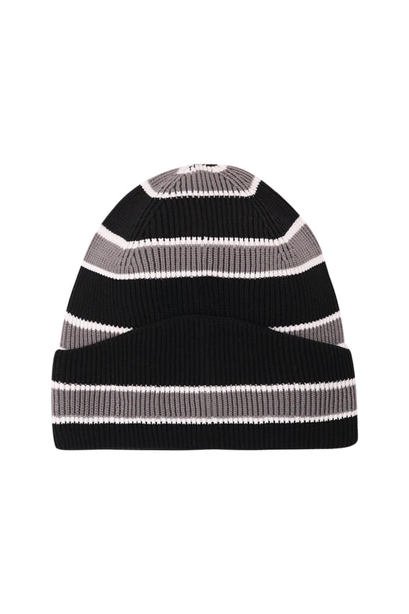 Womens Oversized Winter Beanie Hat Ribbed Knit Cuffed Color Block Slouchy Cap with Ear Coverage Warm Outdoor Streetwear Cold Weather Headwear