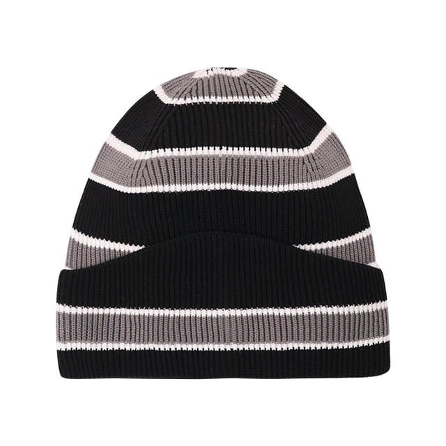 HAiming Women Men Knit Hat Striped Color Block Winter Warm Soft Comfy Trendy Caps for Cold Weather