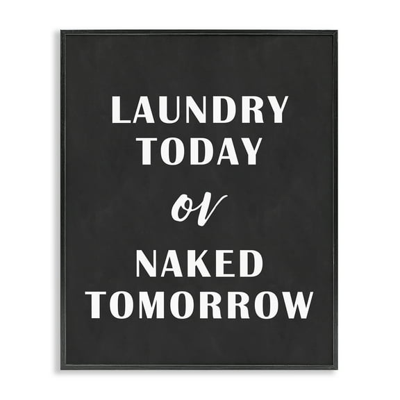 Stupell Industries Laundry Today Chalkboard Typography Painting Black Framed Art Print Wall Art, 11 x 14