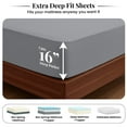 thumbnail image 3 of Lux Decor Cal King Fitted Sheet Only 2 Pack - Ultra Soft Brushed Microfiber Bottom Sheet, 16” Deep Pocket, 360° Elastic All Around Fit, Wrinkle & Fade Resistant, Dark Grey, 3 of 9
