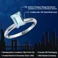 thumbnail image 2 of Gem Stone King 14K White Gold Sky Blue Aquamarine Solitaire Engagement Ring for Women | 1.40 Cttw | Octagon 8X6MM | Gemstone March Birthstone | Size 6, 2 of 6